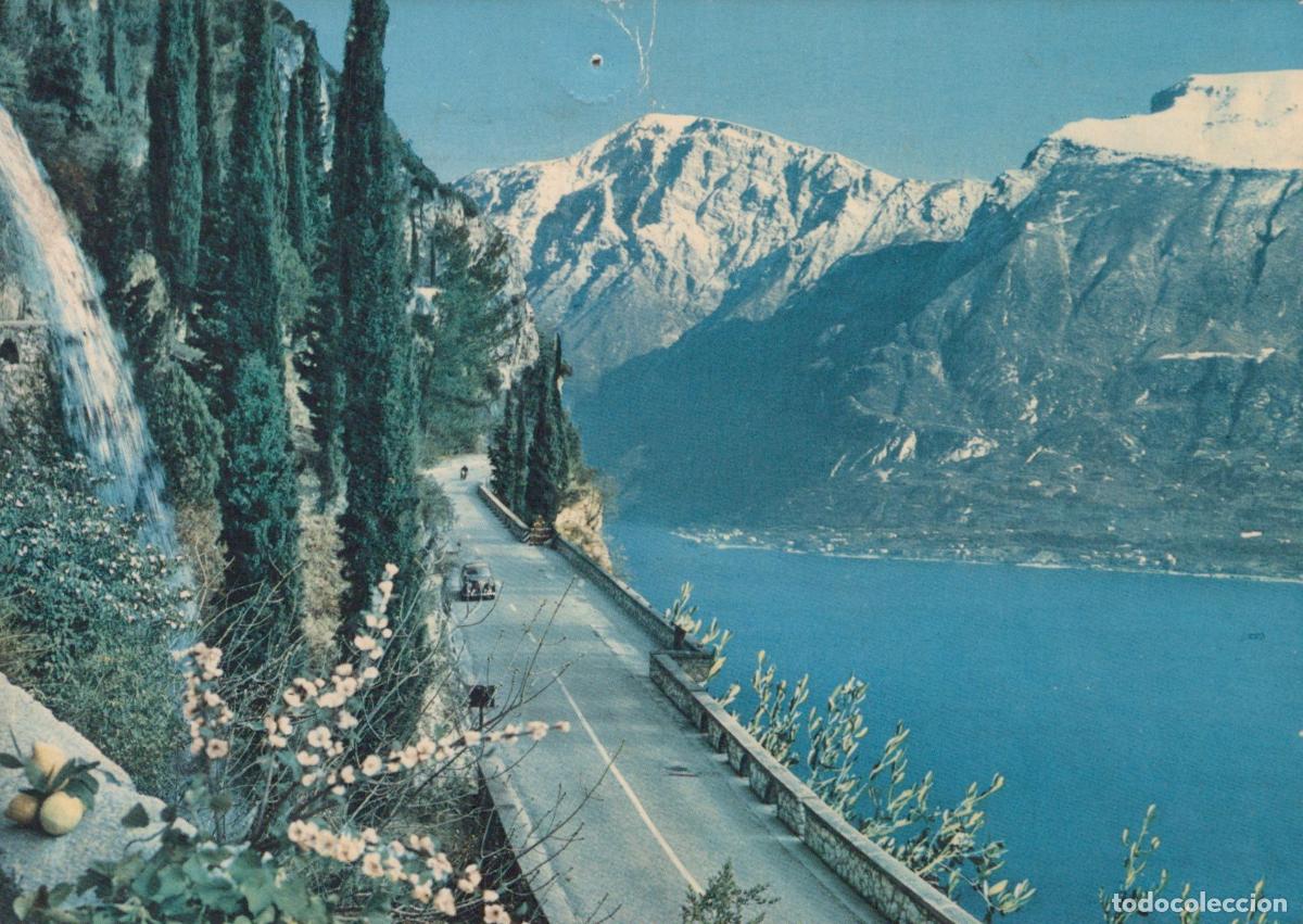 Cartes Postales: Italy Lake Garda Gardesana Road Mountain Landscape Vintage Car Waterfall *YAM566