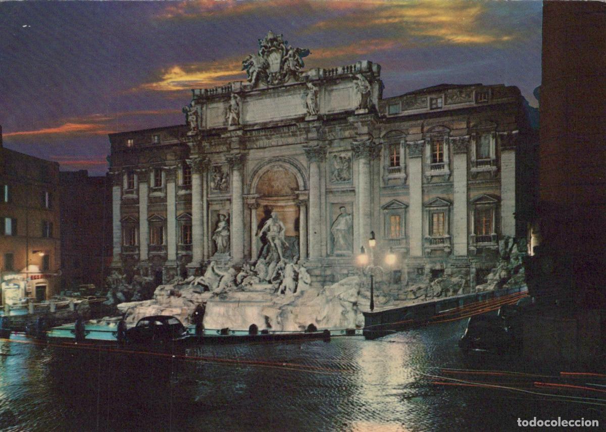 Postales: Italy Rome Trevi Fountain At Night Architecture Cityscape *YAM572