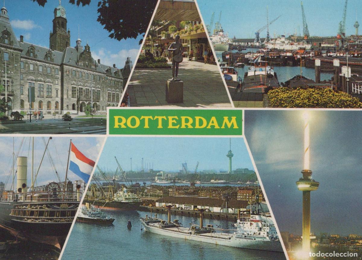 Postkarten: Netherlands Rotterdam Holland Multi View City Hall Harbor Unposted *YAM602