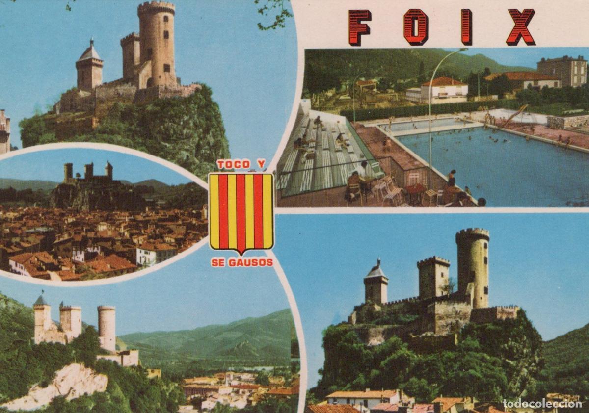 Postcards: France Foix Castle and City Views Swimming Pool Unposted *YAM631