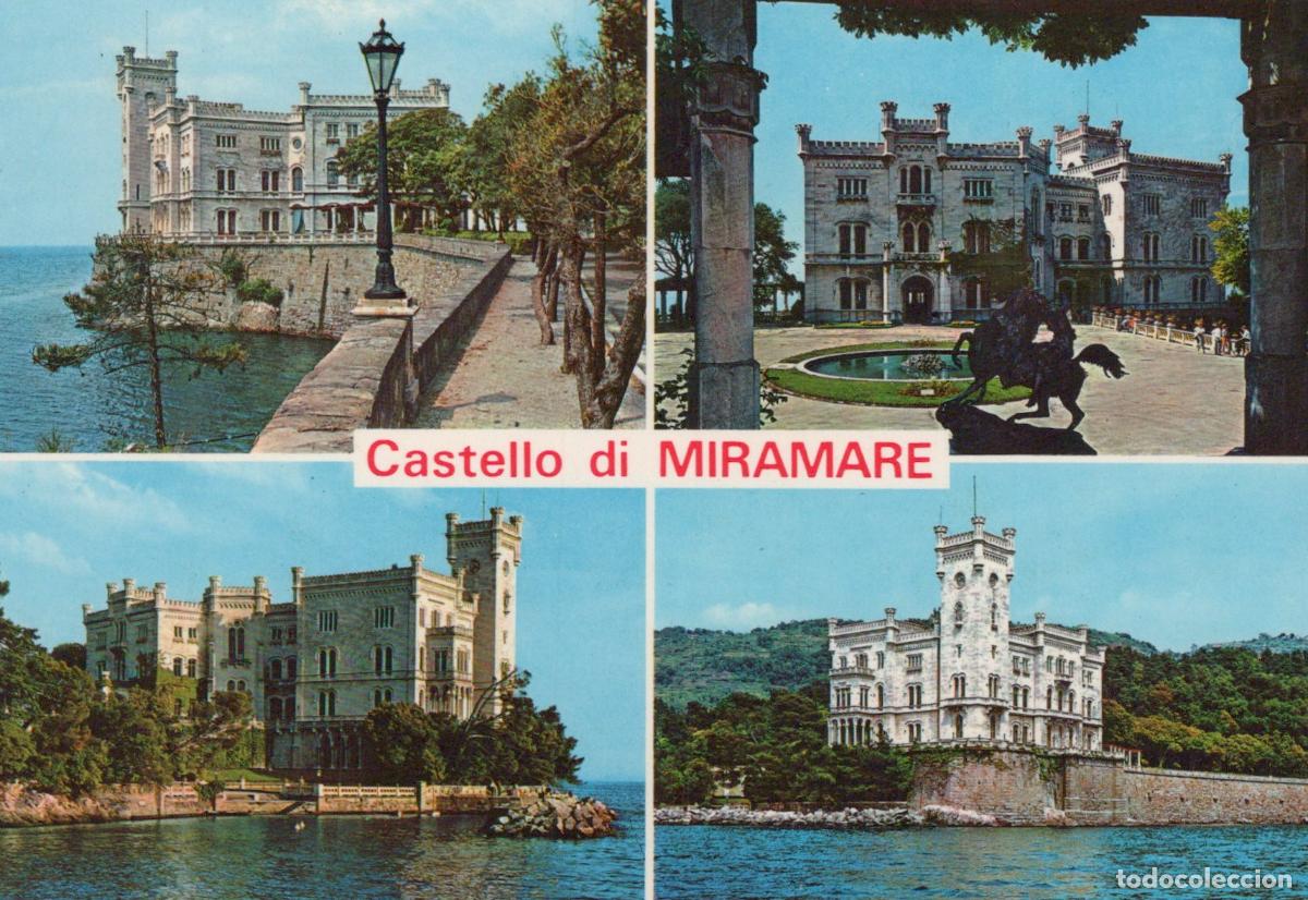 Postkarten: Italy Trieste Miramare Castle Multiple Views Coastal Landscape *YAM423