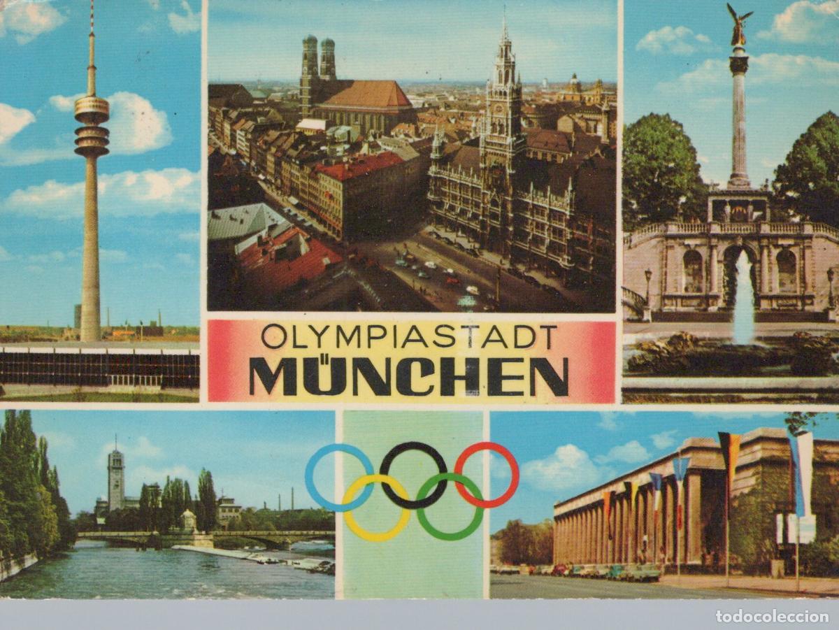 Cartoline: Germany Munich Multi View Olympiastadt Olympic Tower City Hall Fountain *YAM640