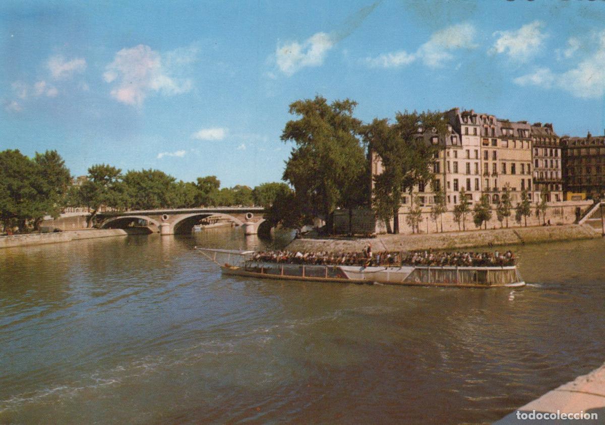 Postkarten: France Paris L Ile Saint Louis Seine River With Tour Boat and Bridge *YAM646