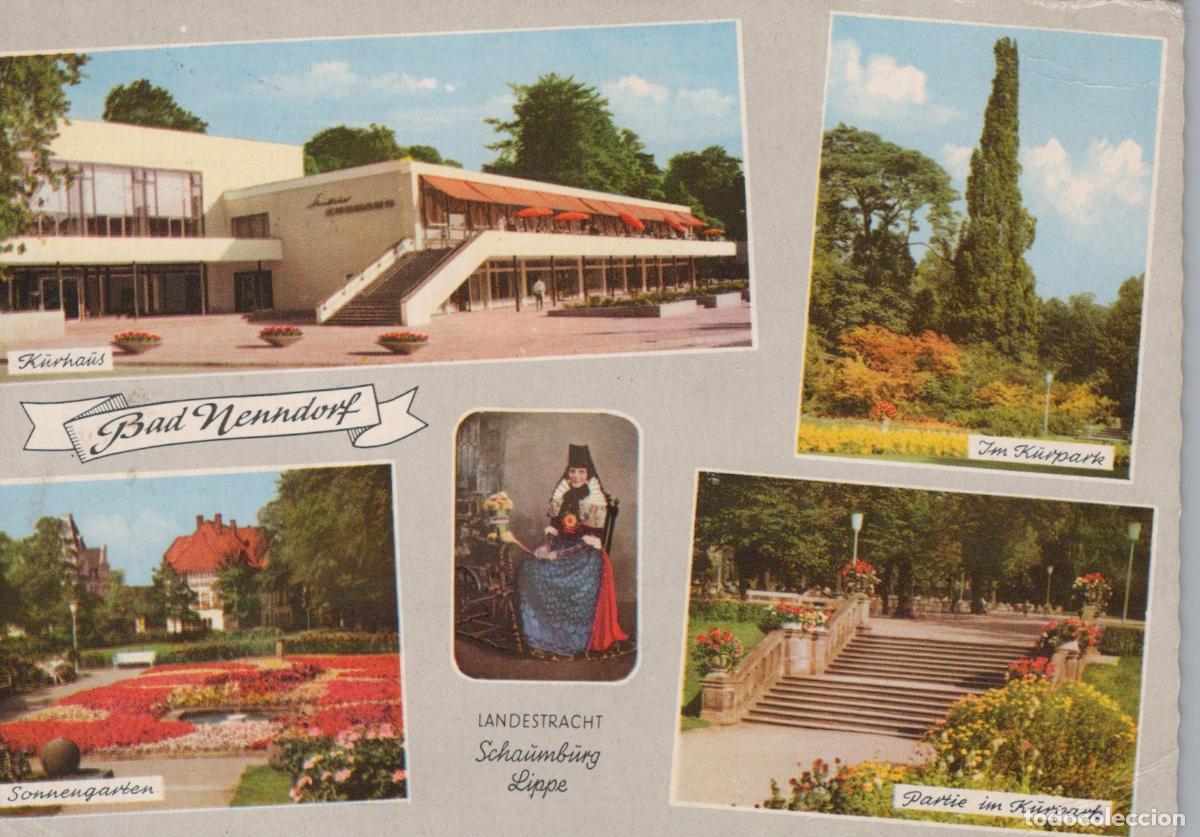 Postkarten: Germany Bad Nenndorf Kurhaus Spa Park Gardens Traditional Costume *YAM647
