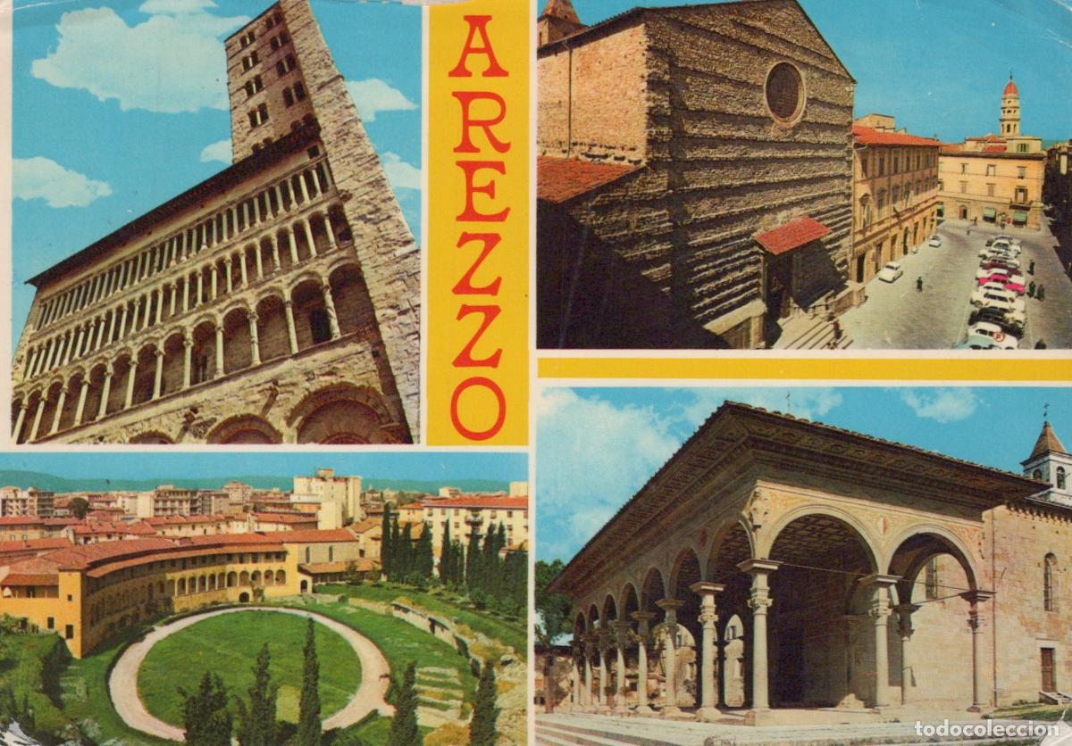 Postkarten: Italy Arezzo Multi View Cathedral Roman Amphitheater Architecture *YAM650