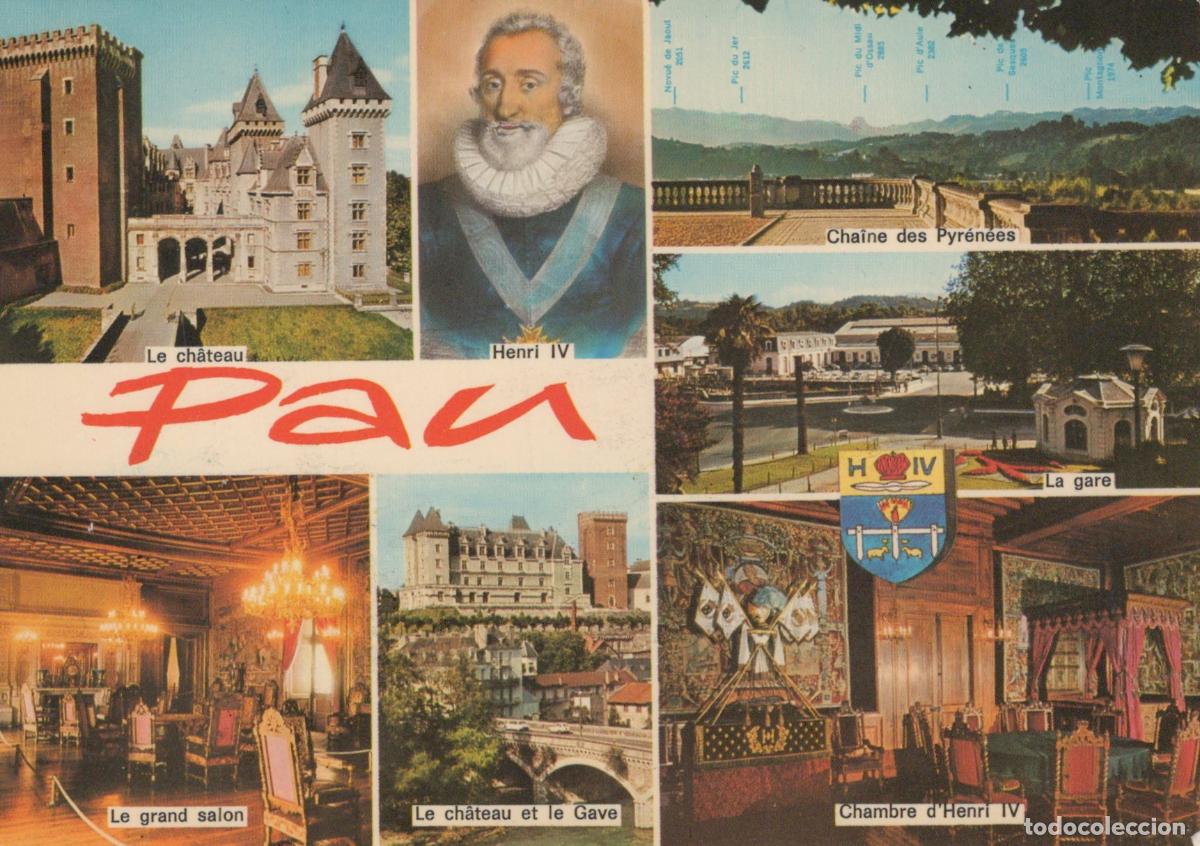 Postkarten: France Pau Ch&acirc;teau Henri IV Pyr&eacute;n&eacute;es la Gare Grand Salon Gave Unposted *YAM656