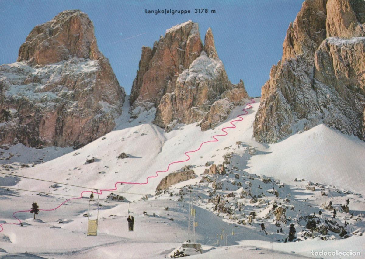 Postcards: Italy Dolomites Langkofelgruppe Ski Lift Winter Landscape Mountain View *YAM437