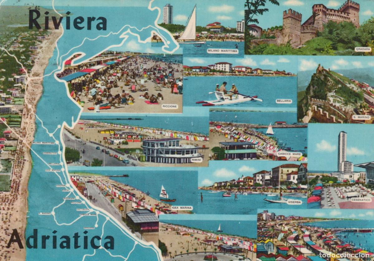 Postcards: Italy Riccione Adriatic Riviera Multi View Rimini Bellaria Gabicce Mare *YAM448