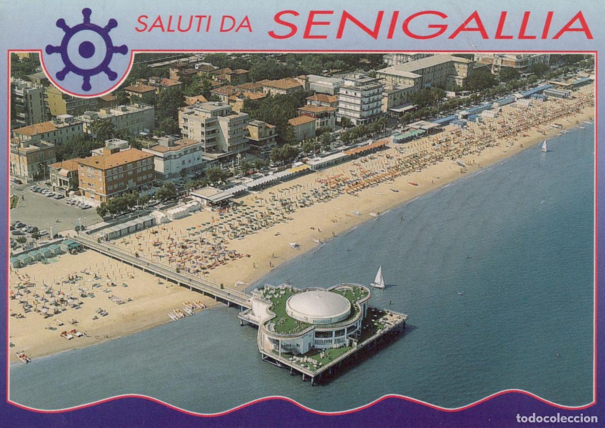 Postcards: Italy Senigallia Aerial View Rotonda A Mare Pier Beach Umbrellas *YAM453