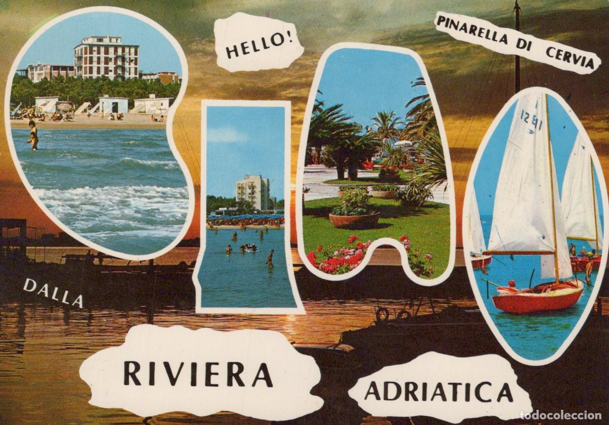 Postcards: Italy Pinarella DI Cervia Adriatic Riviera Beach Sailboat Park Views *YAM458