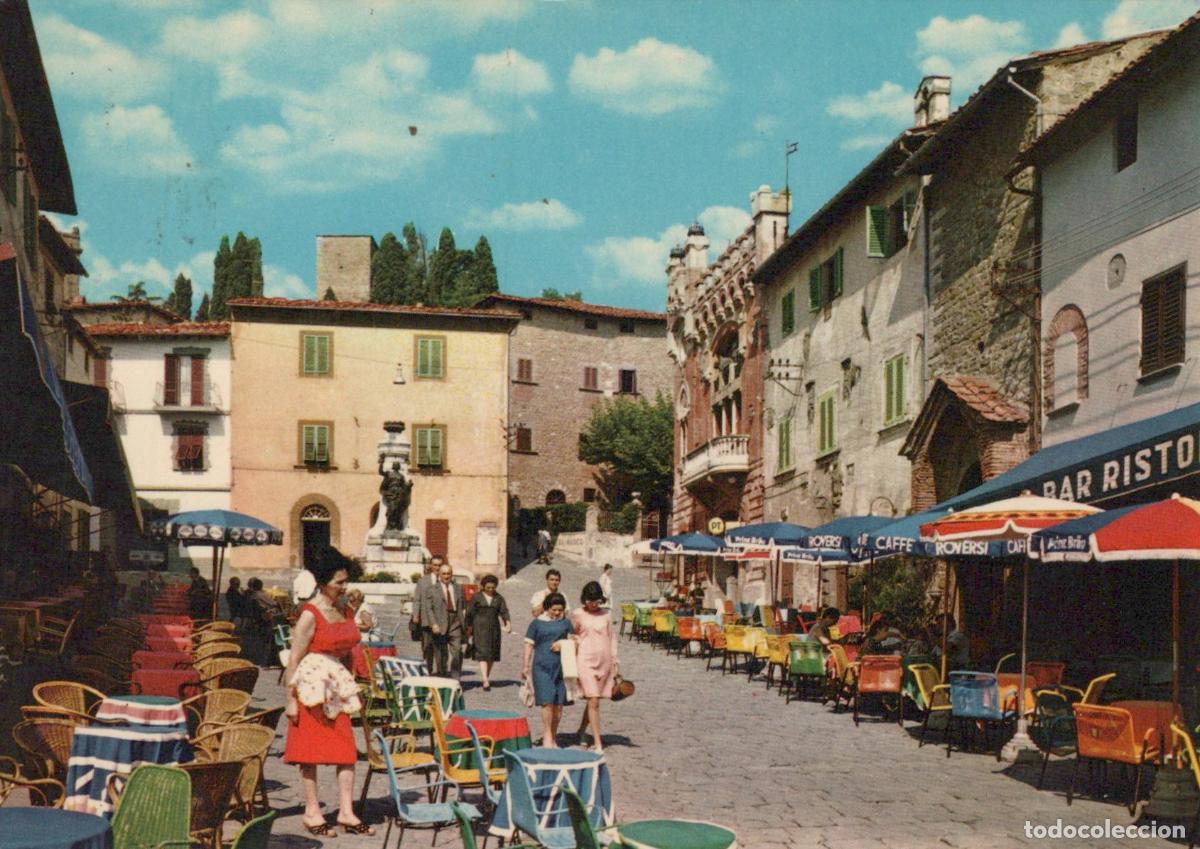 Postcards: Italy Montecatini Alto Piazza G Giusti Street Scene With Cafes and *YAM457