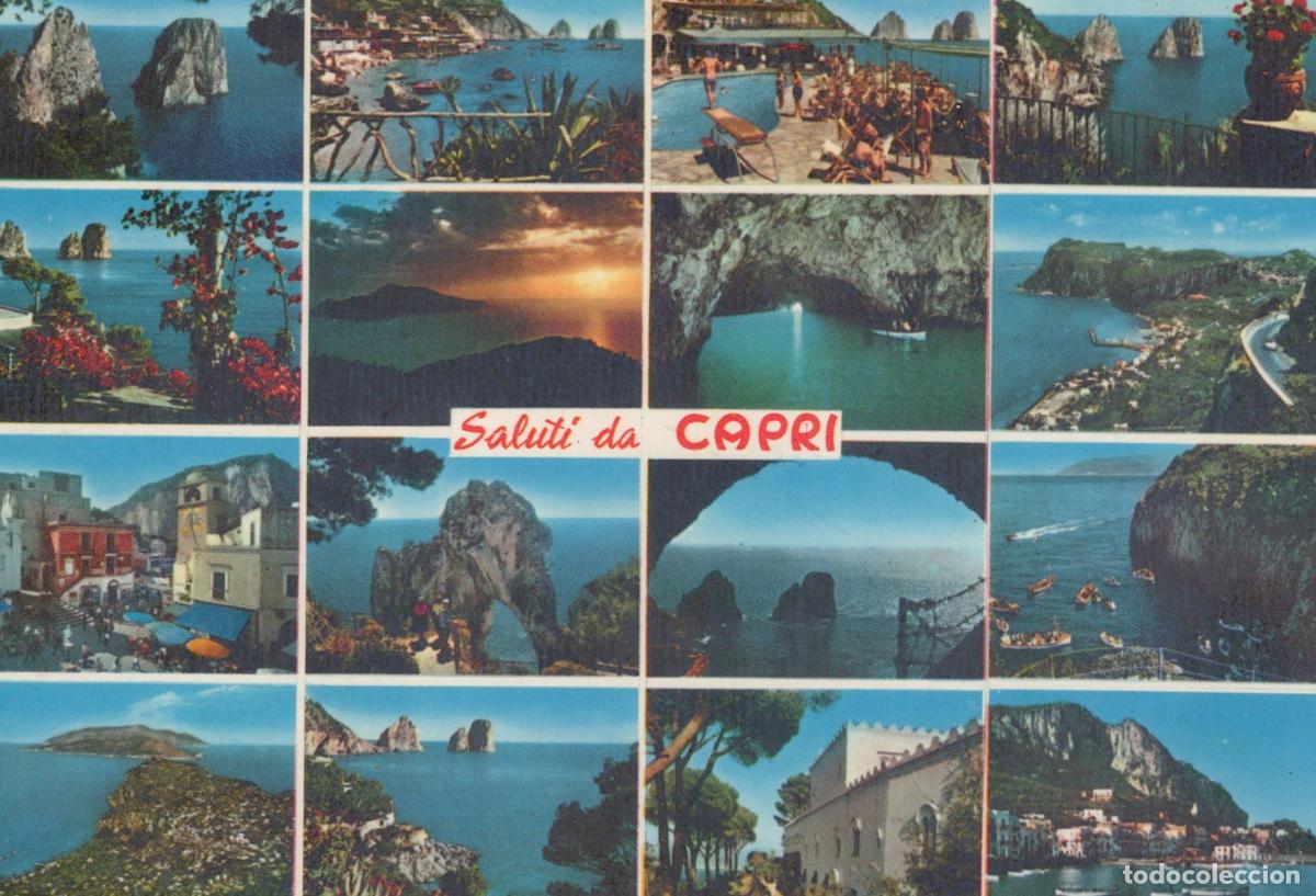 Postkarten: Italy Capri Island Multi View Faraglioni Rocks Blue Grotto Coastal *YAM463