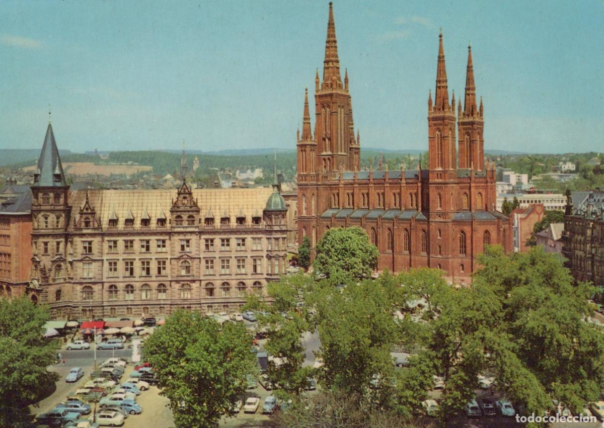 Postkarten: Germany Wiesbaden Marktkirche and City Hall Architecture Unposted *YAM697