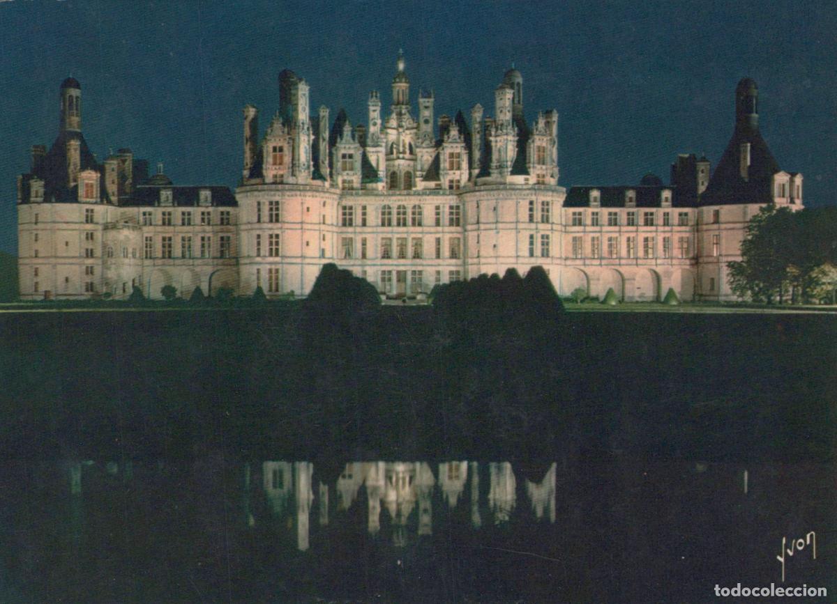Postkarten: France Chambord Castle Illuminated At Night Loire Valley Unposted *YAM707