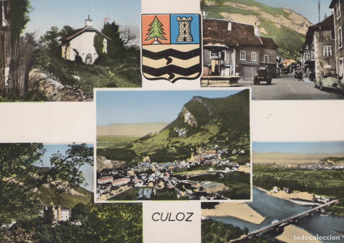 Postkarten: France Culoz Ain Multi View Village Landscape River Bridge Church Crest *YAM710