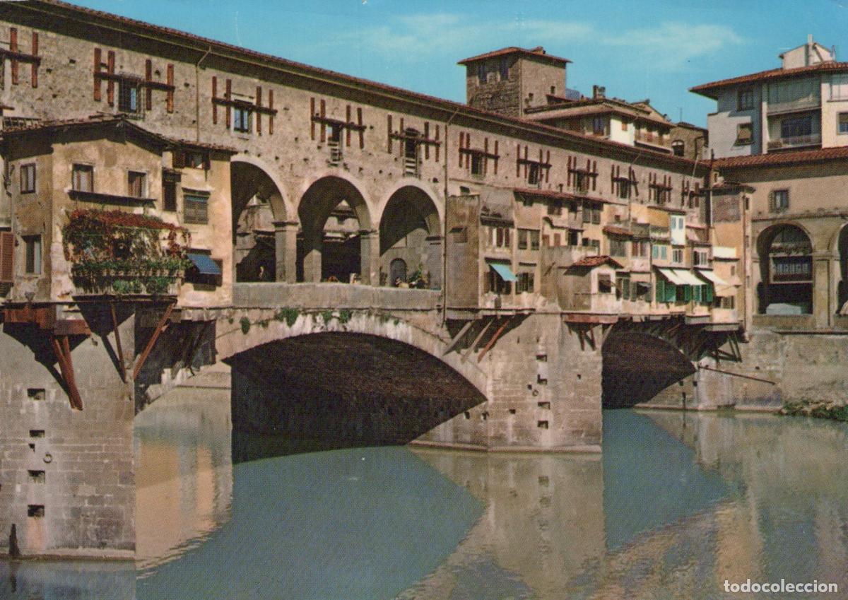 Postkarten: Italy Florence Ponte Vecchio Bridge With Shops Over Arno River *YAM731