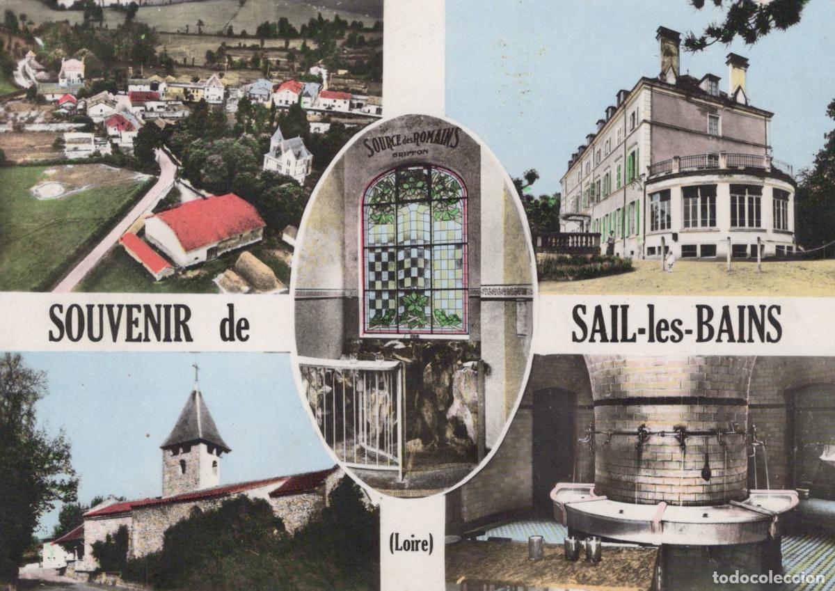 Postkarten: France Sail les Bains Multi View Souvenir Roman Spring Real Photo *YAM737