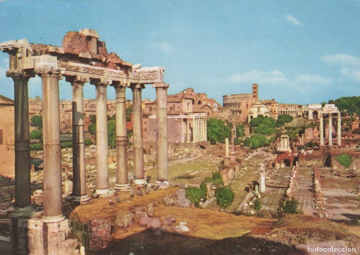 Postkarten: Italy Rome Roman Forum Ancient Ruins Temple of Saturn Colosseum View *YAM742