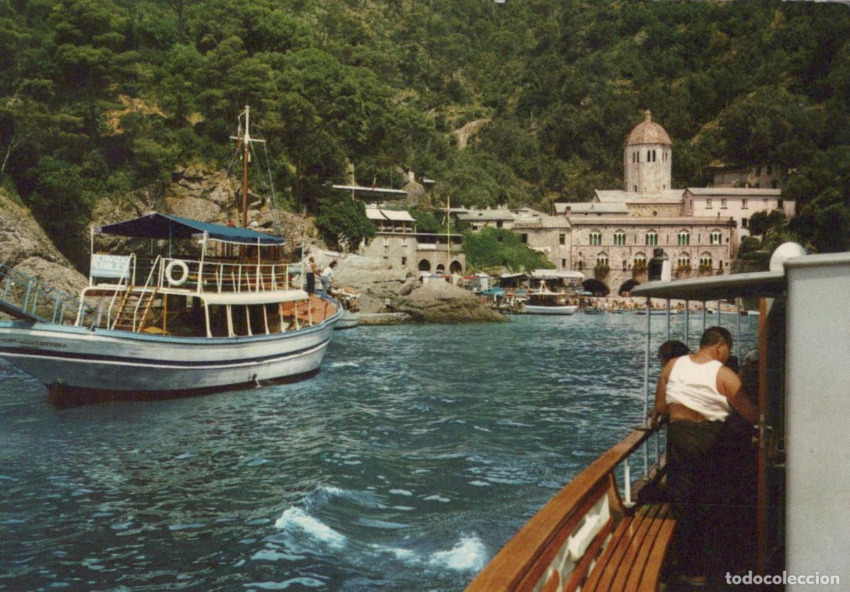 Cartoline: Italy S Fruttuoso Abbey and Boats in Golfo Paradiso Natural Colours *YAM517