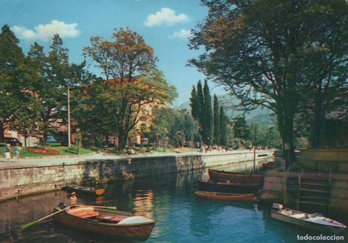 Cartoline: Italy Riva del Garda Canal della Rocca With Boats Waterfront Real Photo *YAM528