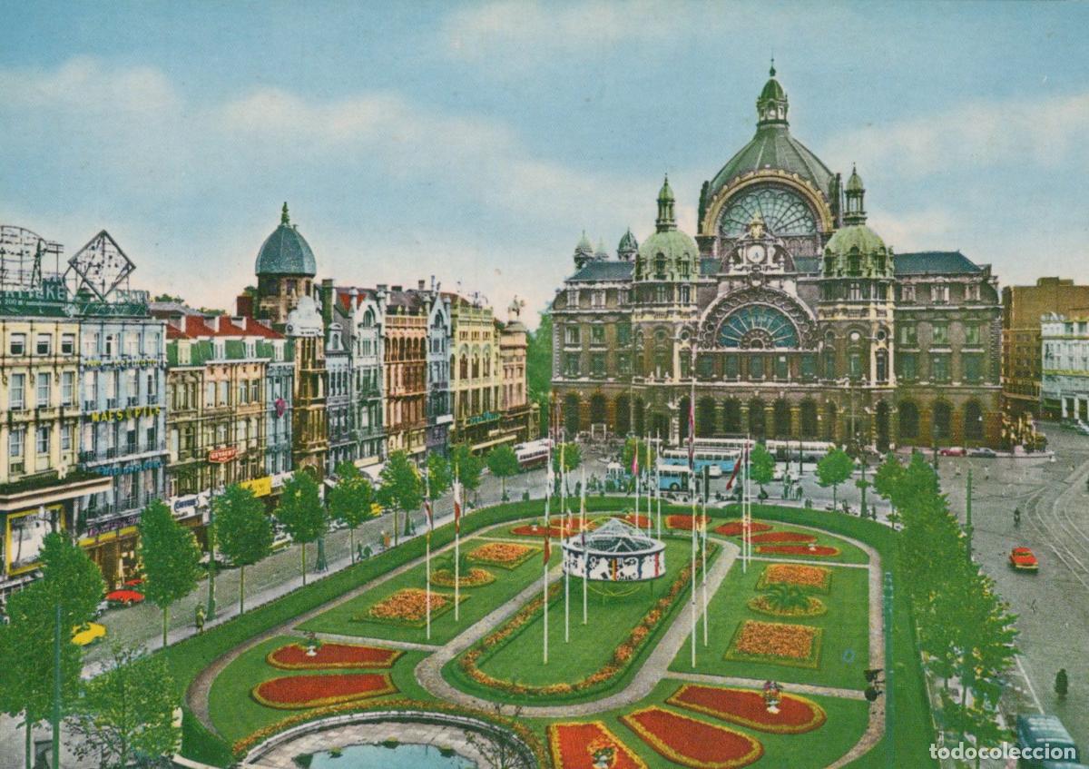 Cartoline: Belgium Antwerp Centraal Station and City Park Architecture Unposted *YAM785