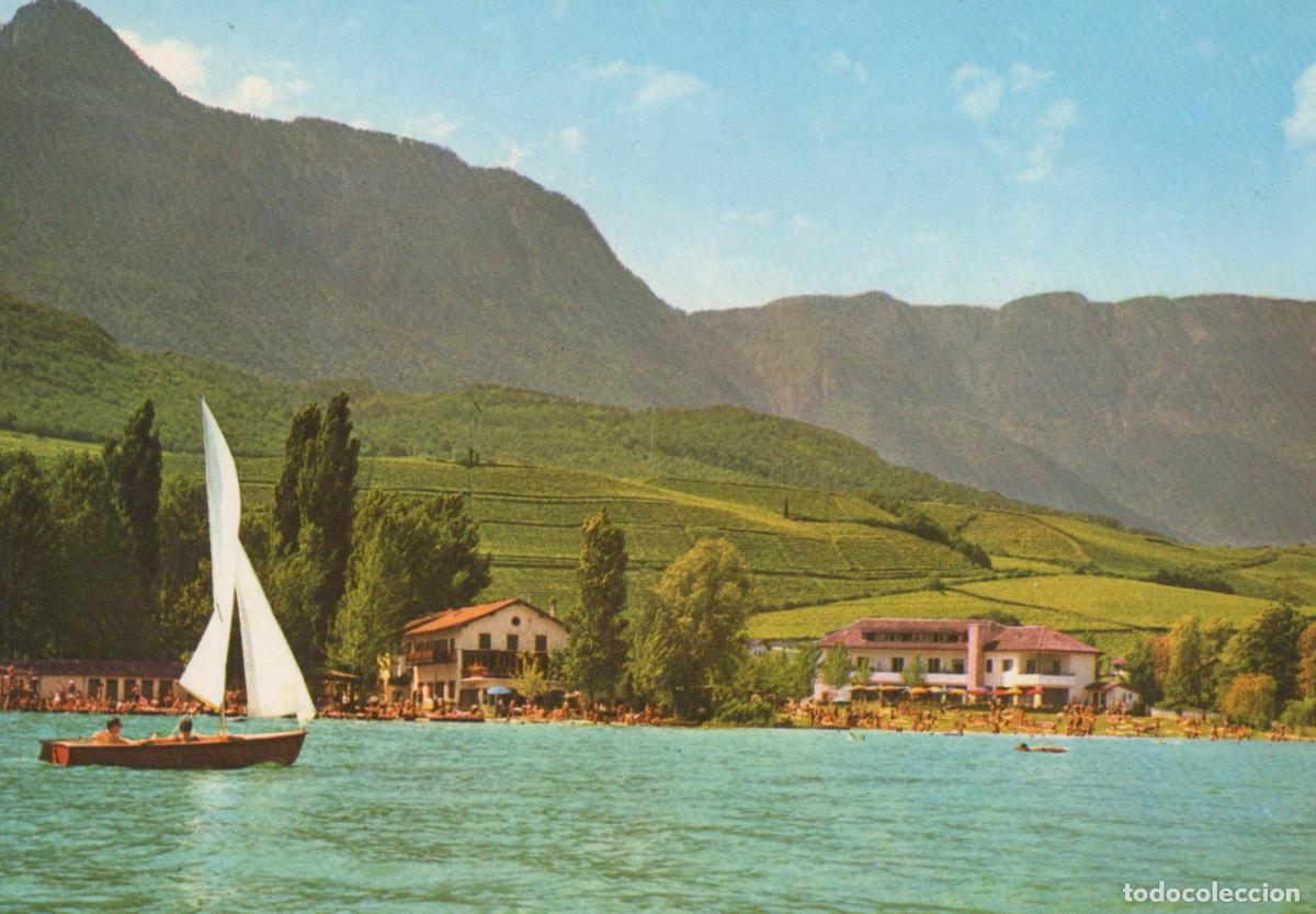 Cartoline: Italy Caldaro Sulla Strada del Vino Lake Caldaro Sailboat On Water *YAM553