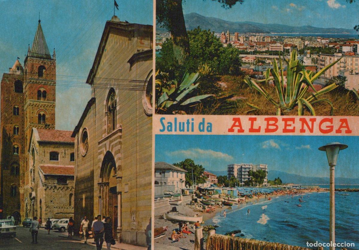 Cartoline: Italy Albenga Cathedral of San Michele Beach City Panorama Unposted *YAM816
