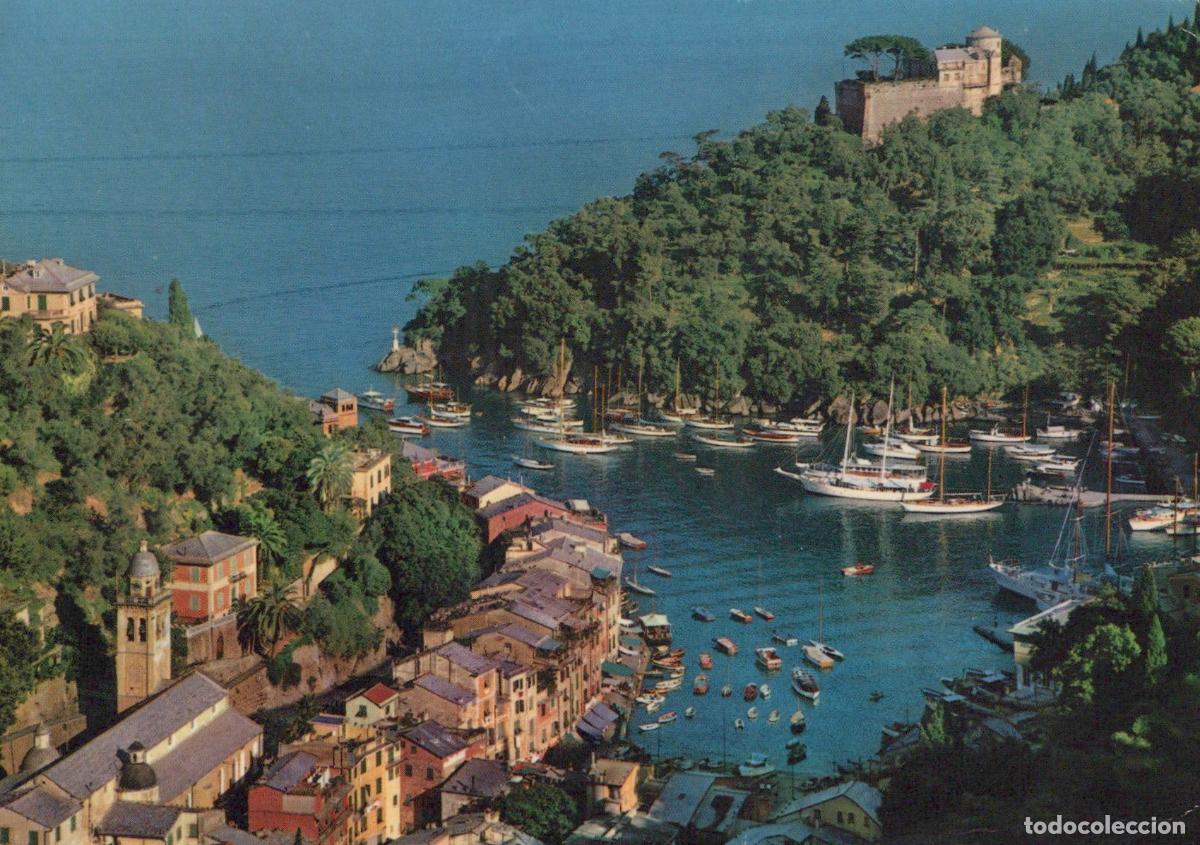 Postcards: Italy Portofino Panorama Coastal Town and Harbor With Boats *YAM831