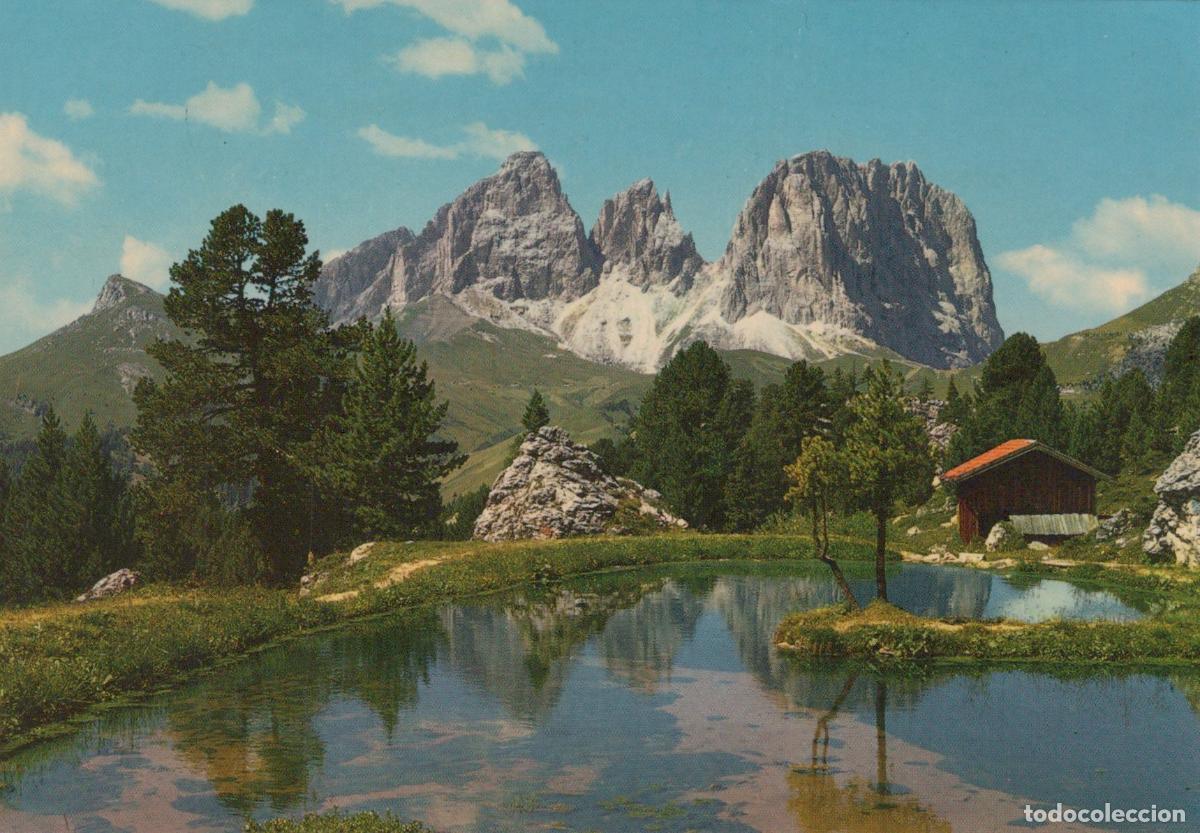 Postcards: Italy Dolomites Col Rodella Sassolungo Mountain Lake Landscape Unposted *YAM840
