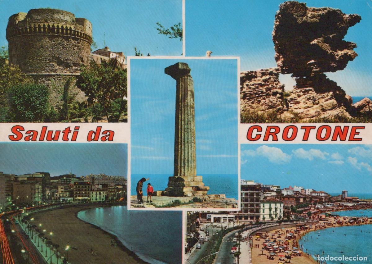 Postcards: Italy Crotone Castle of Charles V Hera Lacinia Temple Lungomare Lido *YAM579