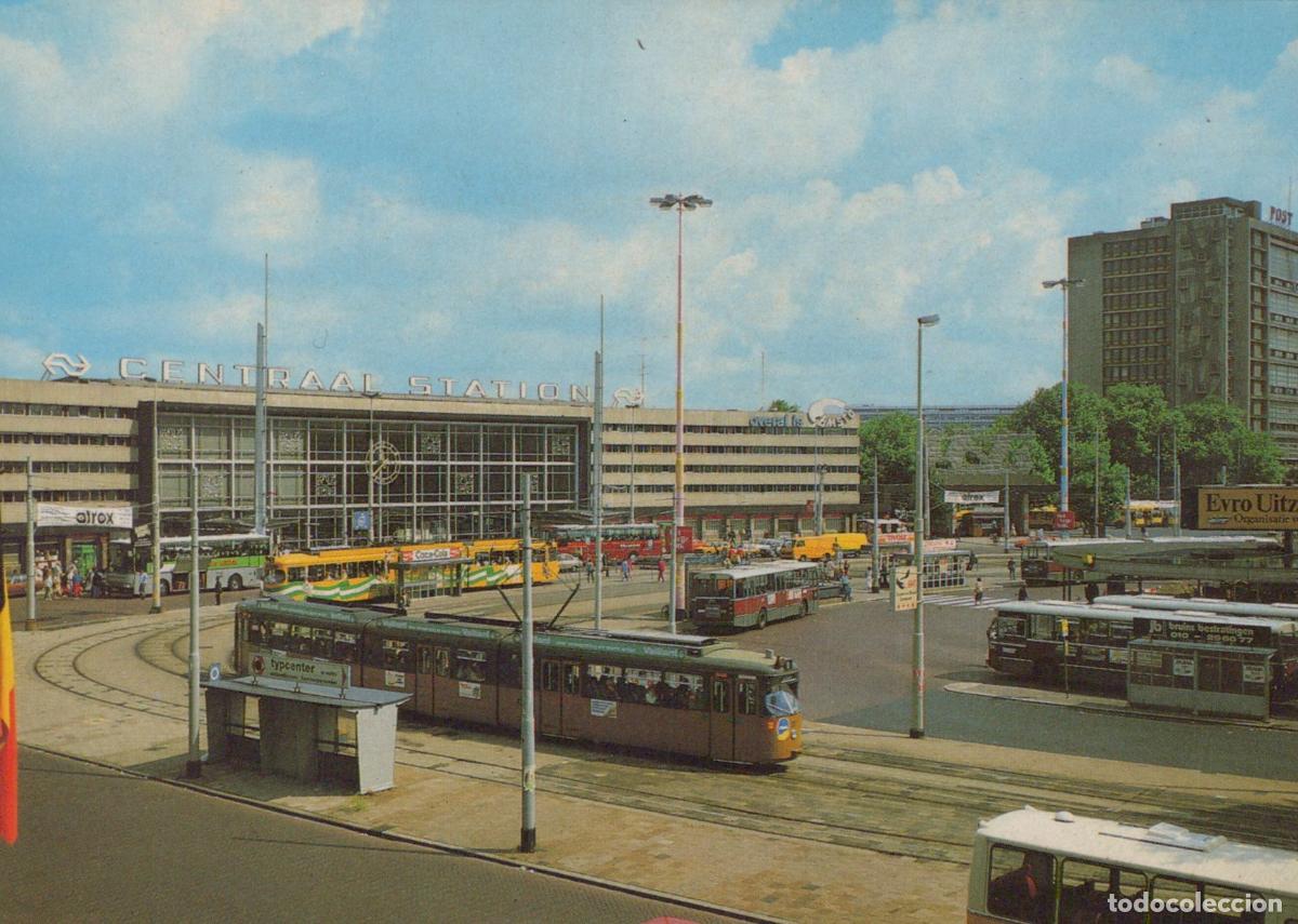 Cartoline: Netherlands Rotterdam Centraal Station With Trams and Buses Unposted *YAM599