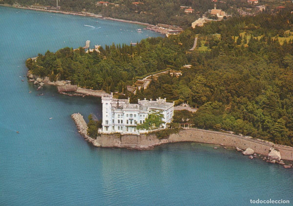 Cartoline: Italy Trieste Miramare Castle Park Aerial View Real Photo Unposted *YAM877