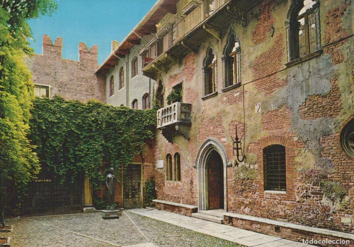 Cartoline: Italy Verona Juliet S House Courtyard Statue Medieval Unposted *YAM876
