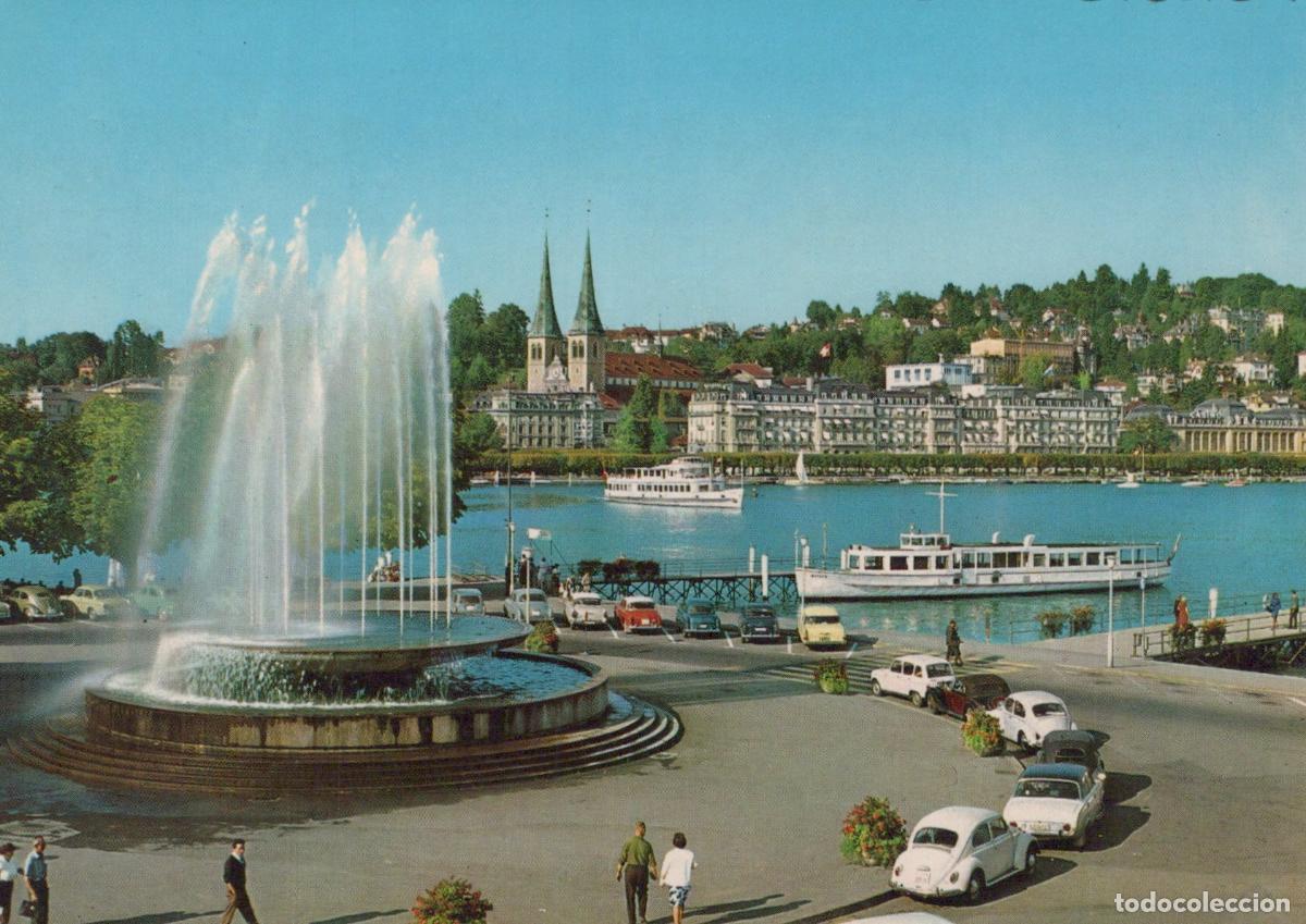 Cartoline: Switzerland Lucerne Luzern Wagenbach Fountain Lake Cityscape Unposted *YAM881