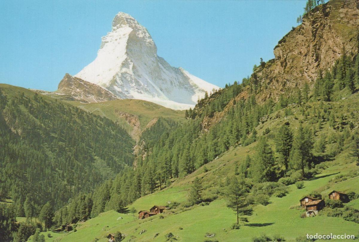 Postais: Switzerland Zermatt Matterhorn Mountain Landscape With Alpine Huts *YAM896