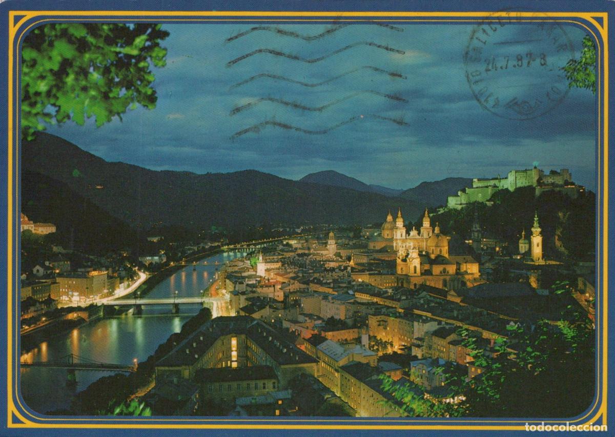 Postais: Austria Salzburg Night View of Cityscape With Hohensalzburg Fortress *YAM912