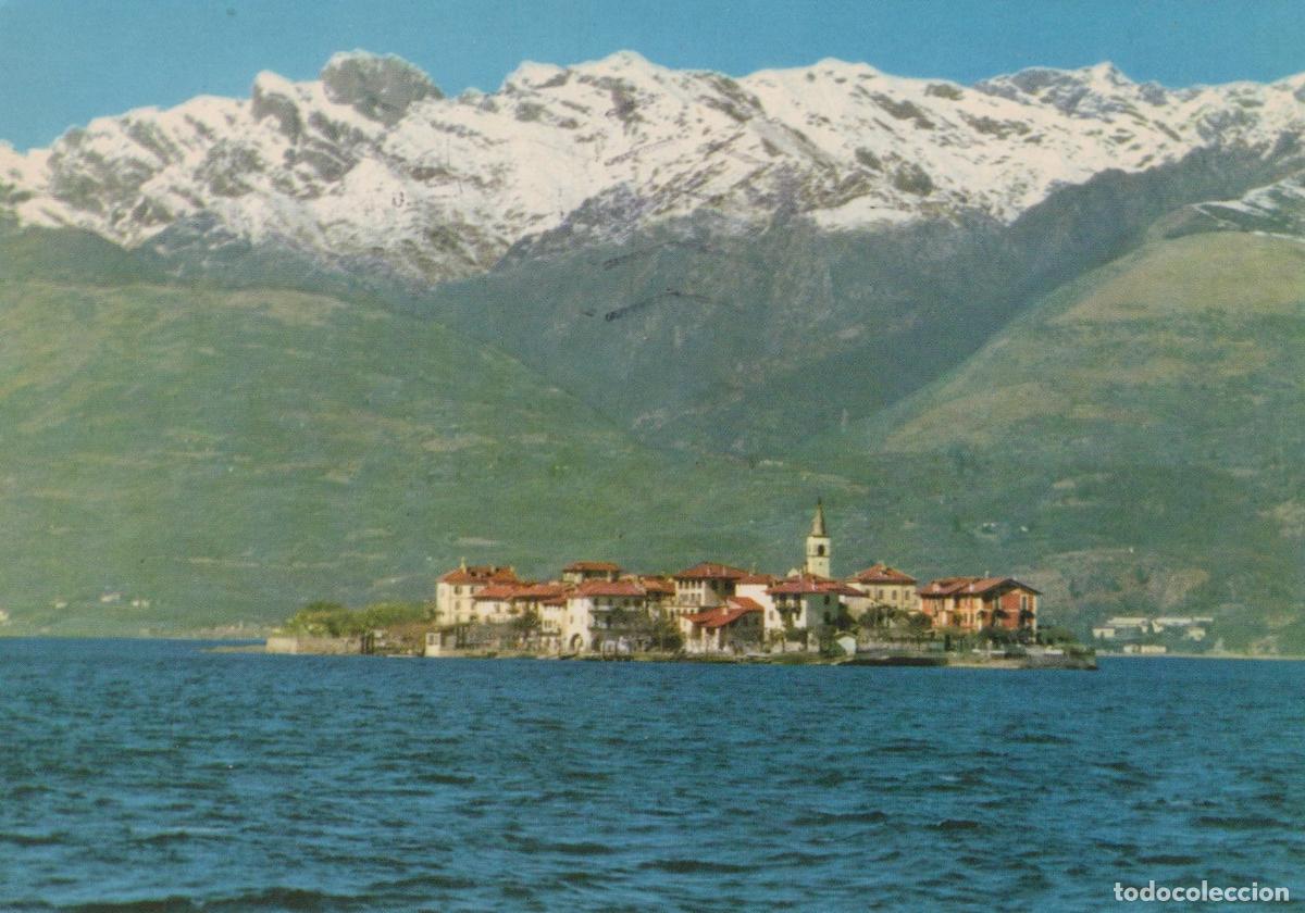 Postcards: Italy Stresa Isola Pescatori Lago Maggiore With Snow Capped Mountains *YAM962