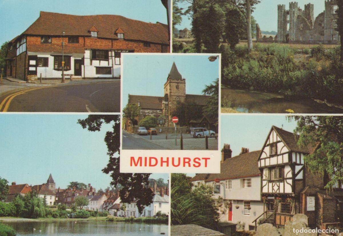 Postales: United Kingdom Midhurst Collage With Church Ruins and Timber Framed *YAM977