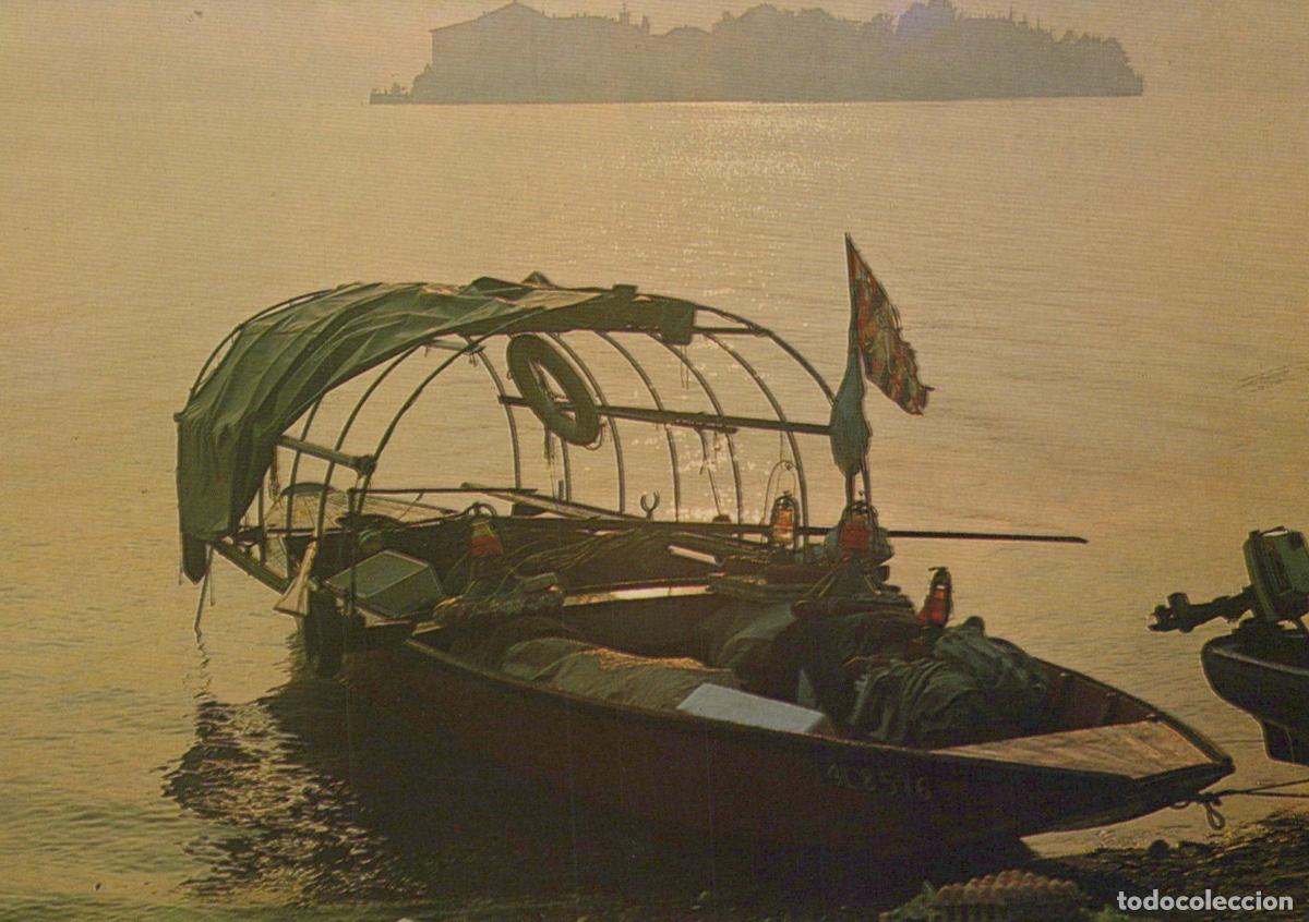 Postais: Italy Lake Maggiore Isola Bella Sunset Fishing Boat Landscape Unposted *YAM724