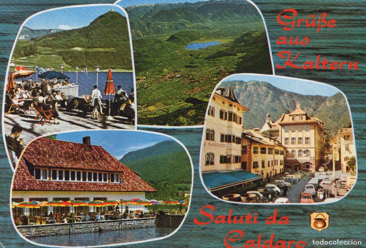 Postais: Italy Kaltern Caldaro Lake Lido Restaurant Town Views 1950s *YAM729
