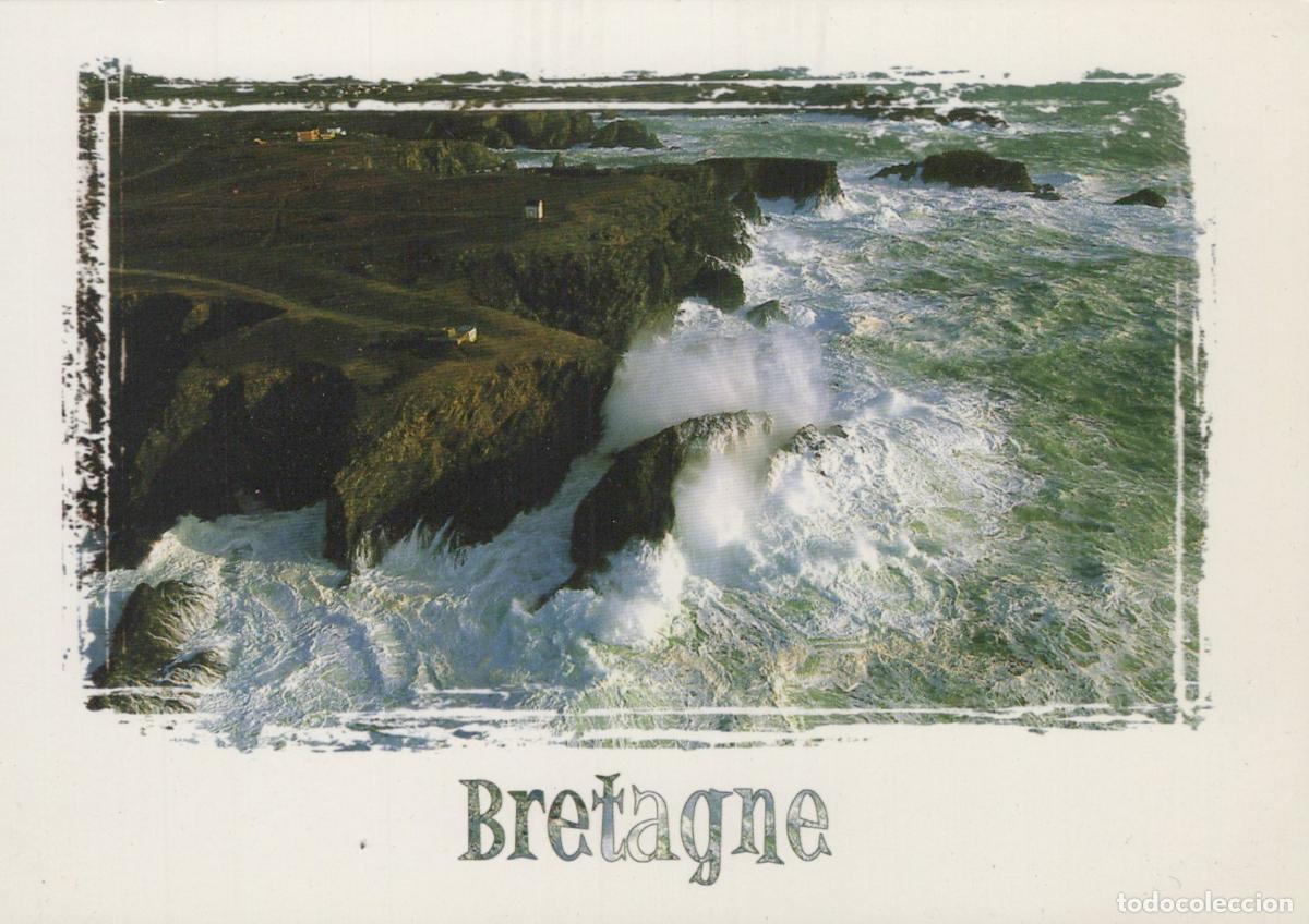 Postais: France Bretagne Rough Sea Waves Crashing Against Rocky Unposted *YAM733