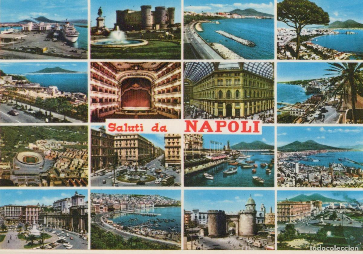 Postais: Italy Naples Multi View Cityscape Harbor Buildings Vesuvius Unposted *YAM893