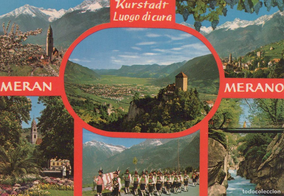 Postales: Italy Merano Multi View Castle Valley Parade Mountains River Vintage *YAM963