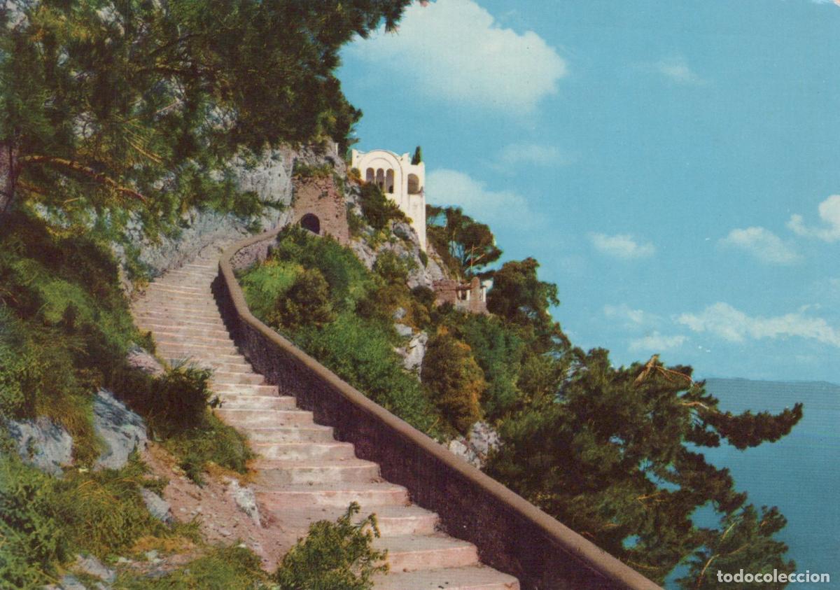 Postales: Italy Capri San Michele Scenic Stairway To Villa On Cliffside *YAM998