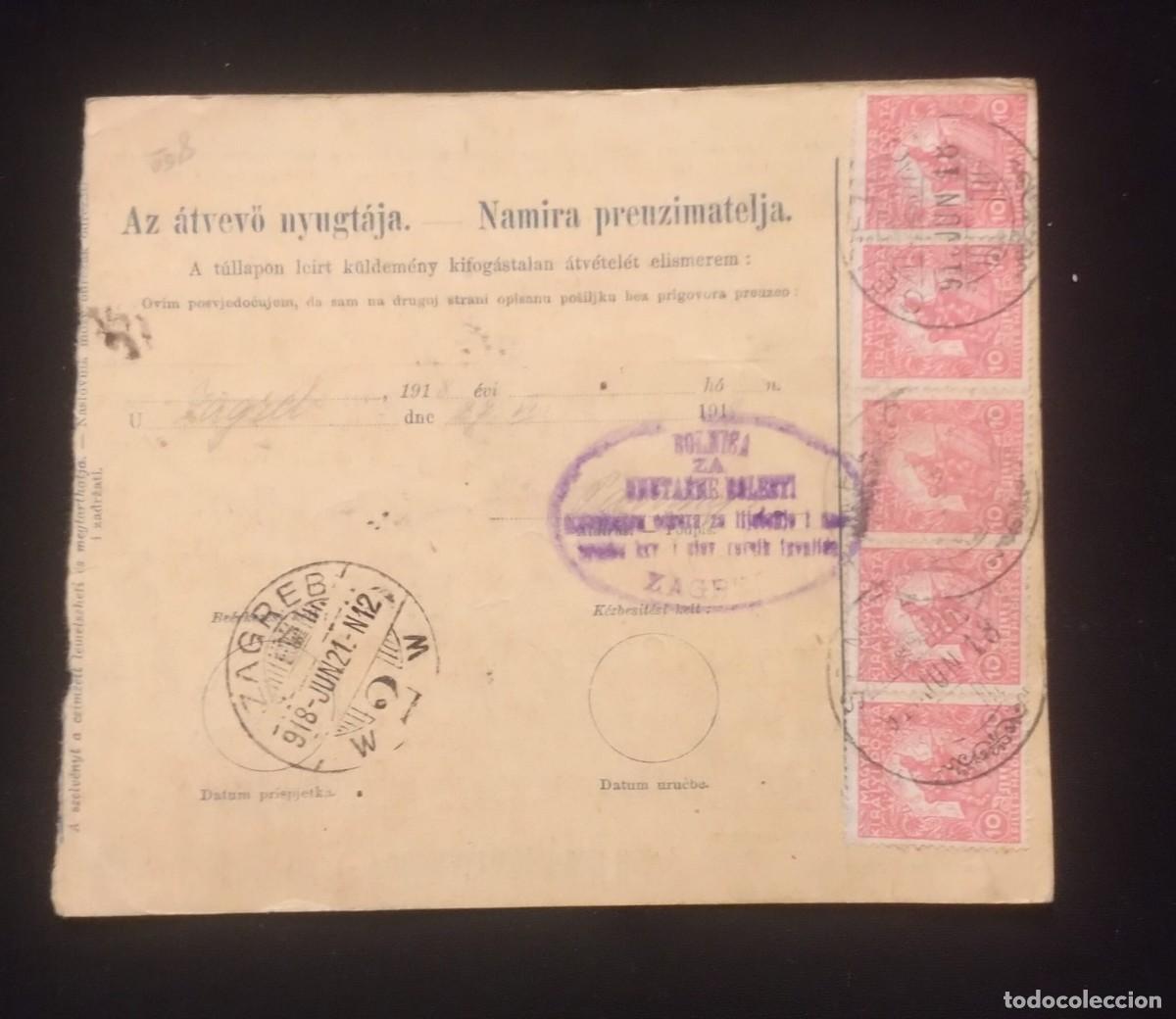 Postales: TS) 1918 HUNGARY,COUPON,ACCOMPANY THE POSTAL PACKAGES WITH TEXTS IN HUNGARIAN AND SERBOCROATIAN.