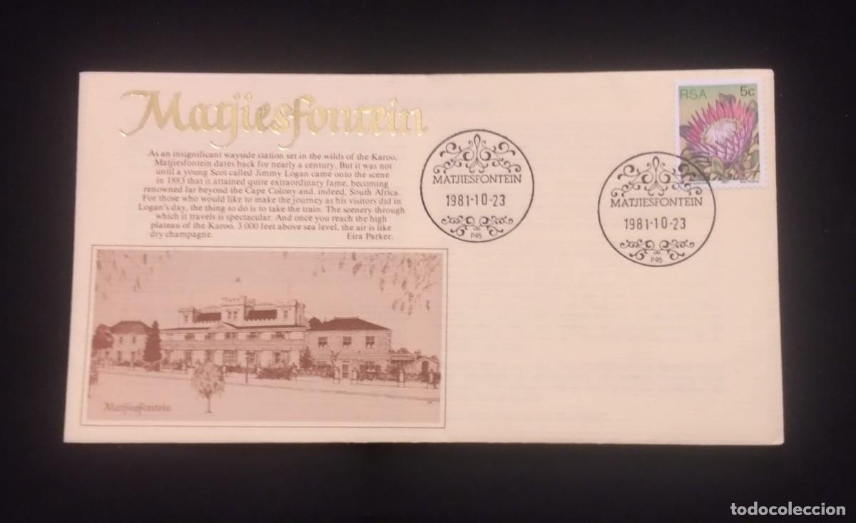 Postales: TS) 1981 SOUTH AFRICA, POSTCARD, FDC,WITH THE 19TH CENTURY FOUNDING OF THE HISTORIC RAILWAY TOWN OF