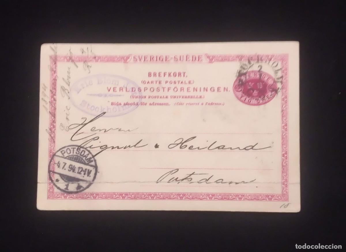 Postales: TS) 1894 SWEDEN, POSTAL STATIONERY CARD, WITH THE KING OSCAR II.