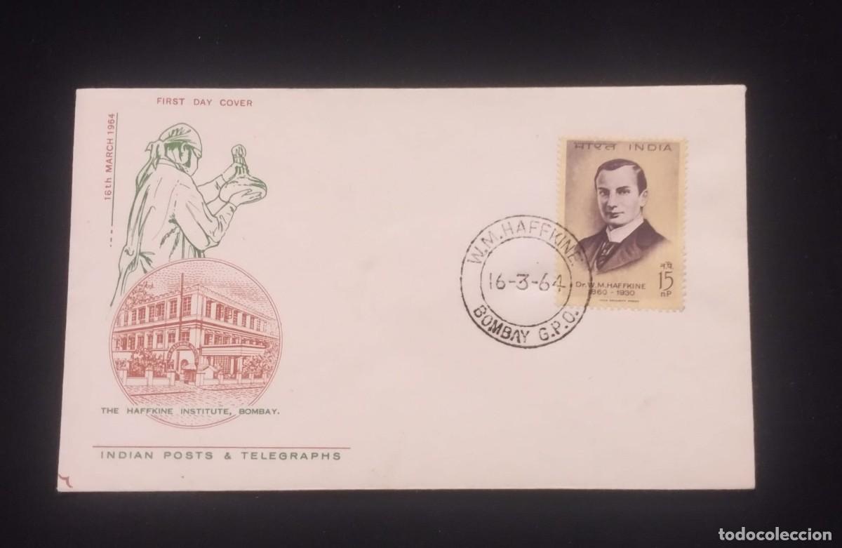 Postales: TS) 1964 INDIA, FDC, WITH DR. WALDEMAR HAFFKINE, WHO DEVELOPED THE VACCINES AGAINST CHOLERA AND BUBO