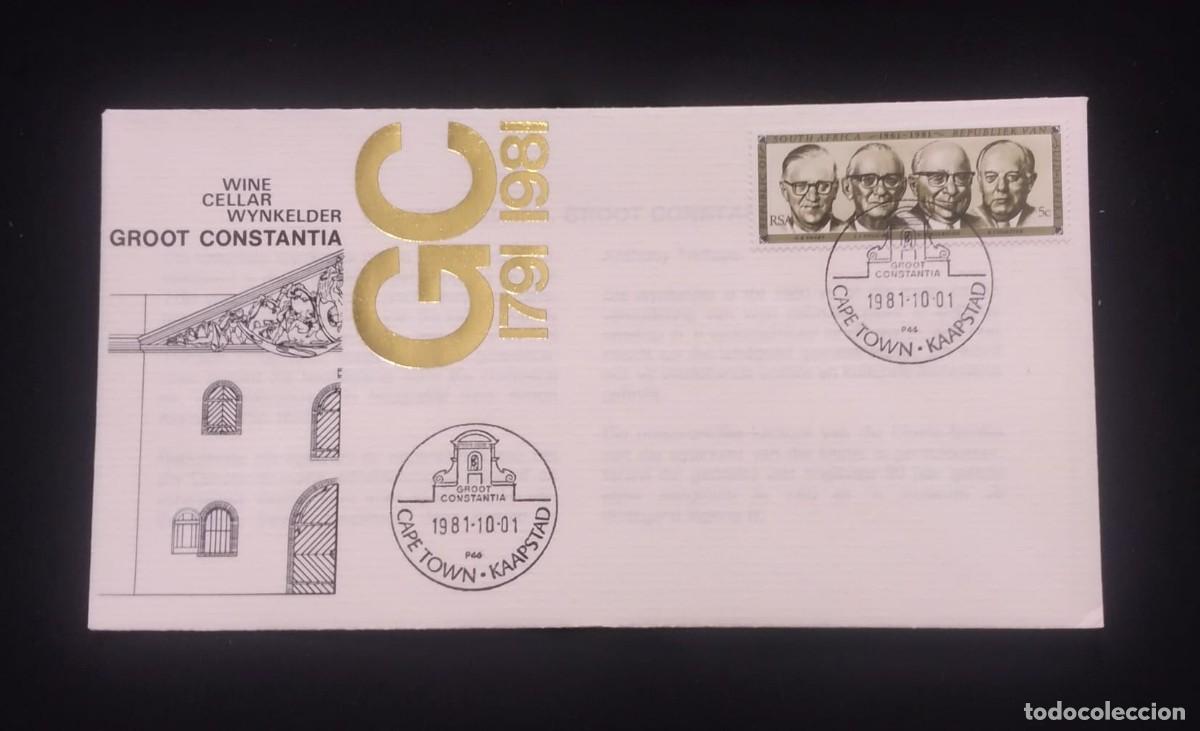 Postales: TS) 1981 SOUTH AFRICA,FDC,CELEBRATE THE 190TH ANNIVERSARY OF THE GROOT CONSTANTIA WINERY AND THE 20T