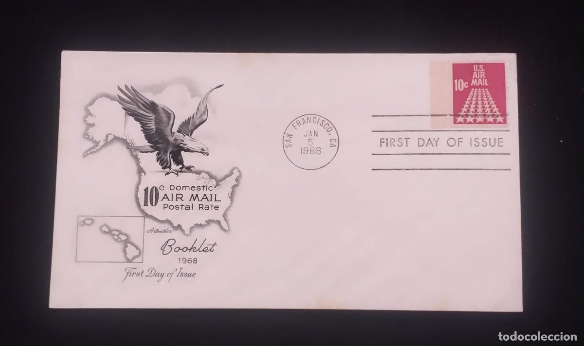 Postales: TS) 1968 UNITED STATES,FDC,BOOKLET,DOMESTIC AIRMAIL POSTAL RATE.